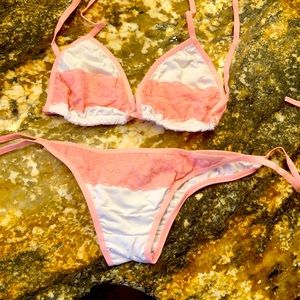 Tiny bikini white & pink
